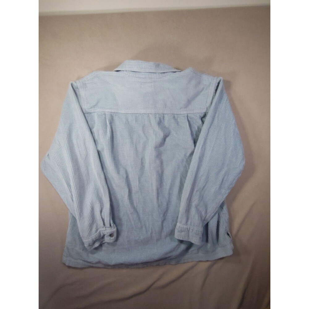 Large Vintage LL Bean Shacket Corduroy Pastel Blue 90s Y2K  Shirt Cotton - Picture 4 of 10